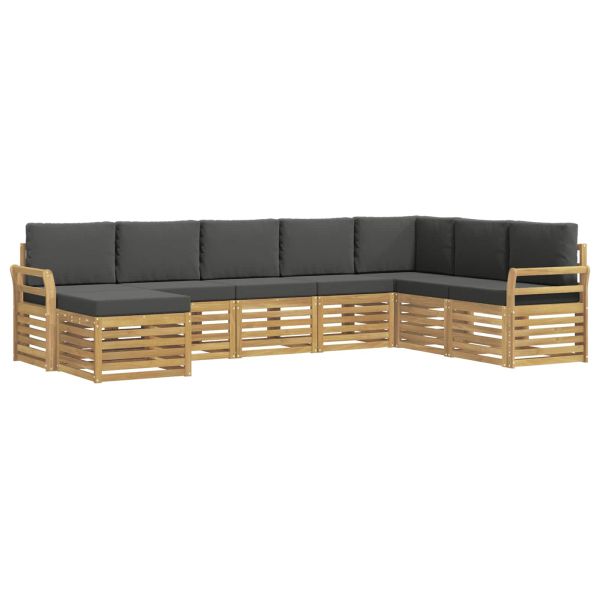 Комплект дивани за открито 8 pcs Бяло и антрацит