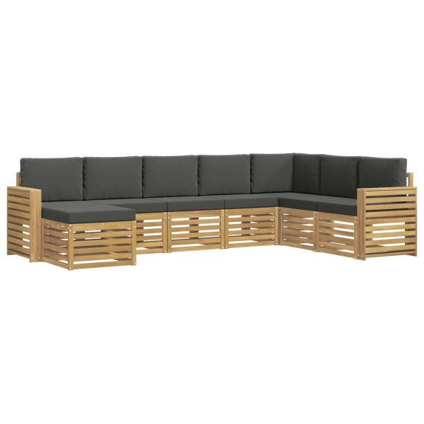 Комплект дивани за открито 8 pcs Бяло и антрацит
