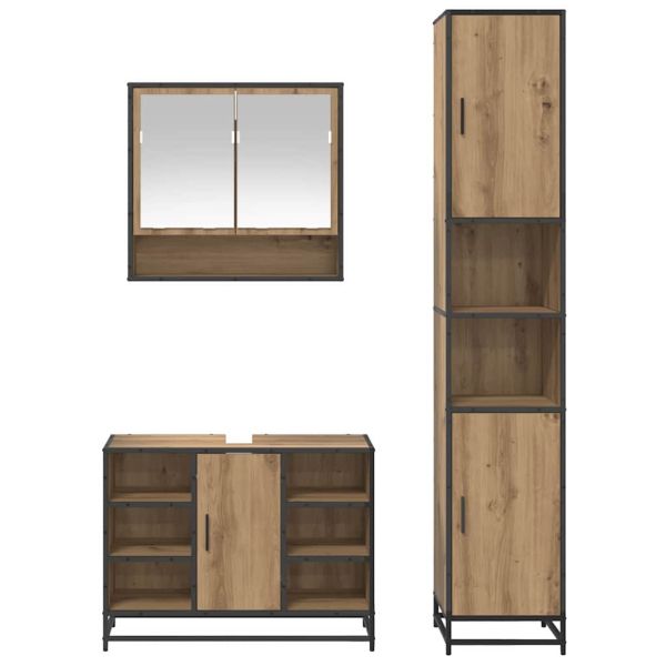 Комплект мебели за баня 3 бр. Дъб 35 x 37,5 x 188,5 см