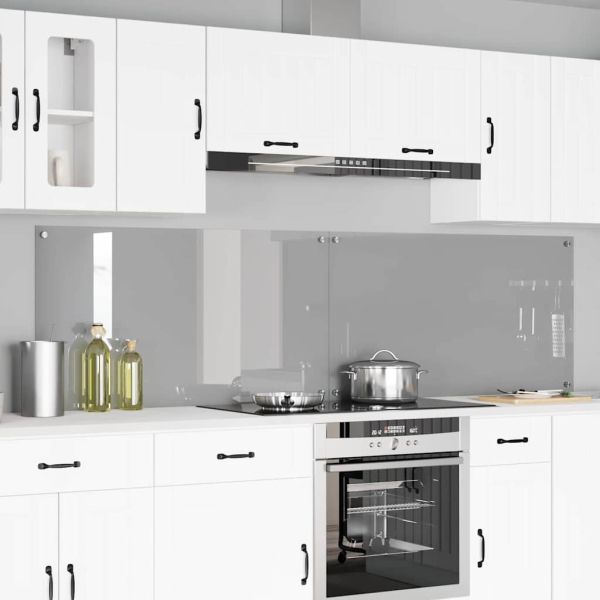 Кухненски гръб 2 pcs Светлосиво 110 x 60 cm закалено стъкло