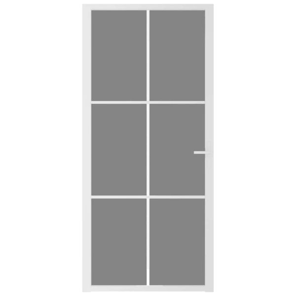 Интериорна врата 93x201,5 см бяла ESG стъкло и алуминий