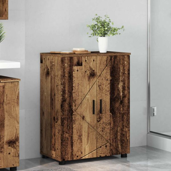 Шкаф за баня със съхранение с врата Старо дърво 60 x 35 x 80 см
