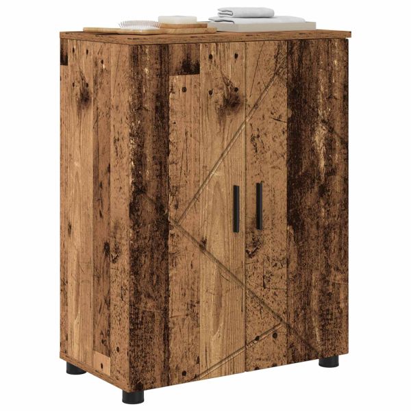 Шкаф за баня със съхранение с врата Старо дърво 60 x 35 x 80 см