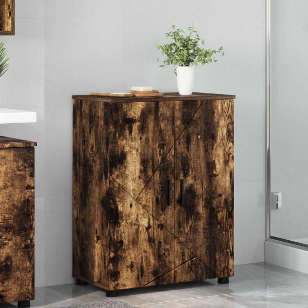 Шкаф за баня Димян дъб 60 x 35 x 80 см Инженерно дърво & Метал