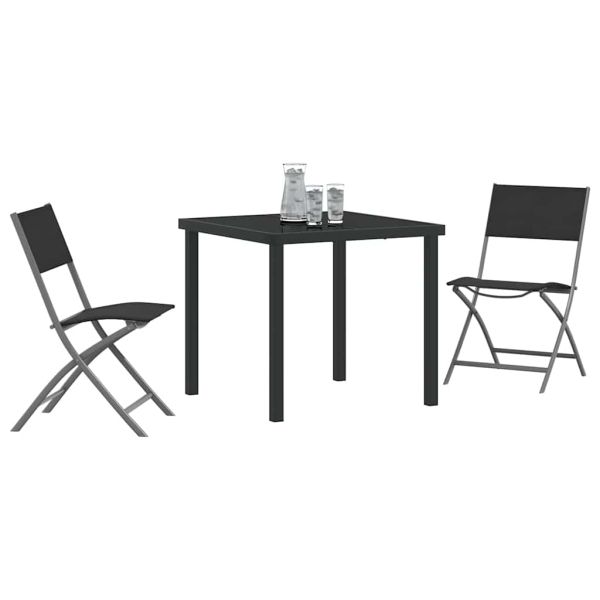 Комплект за хранене в градината 3 pcs Черно