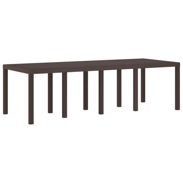 Градинска маса Кафяво 250 x 100 x 73 см полиратан