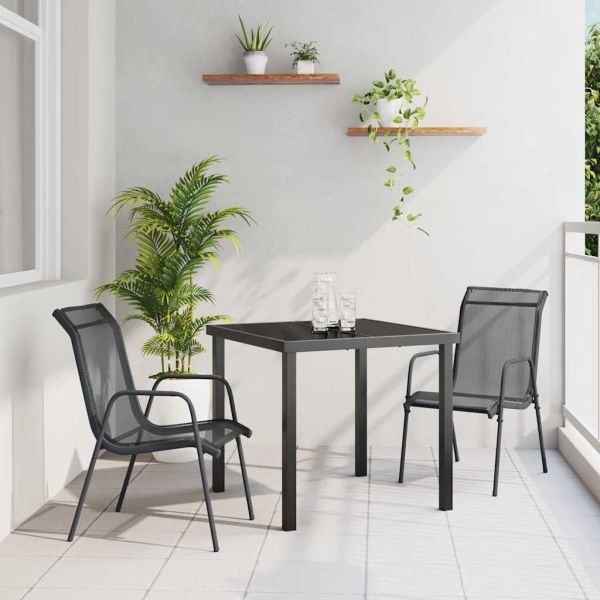 Комплект за хранене в градината 3 pcs Черно