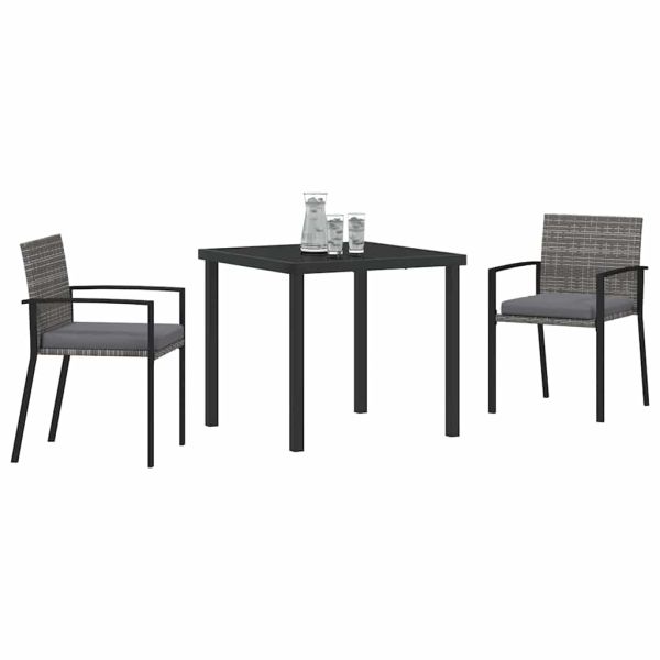 Комплект за хранене в градината 3 pcs Сив