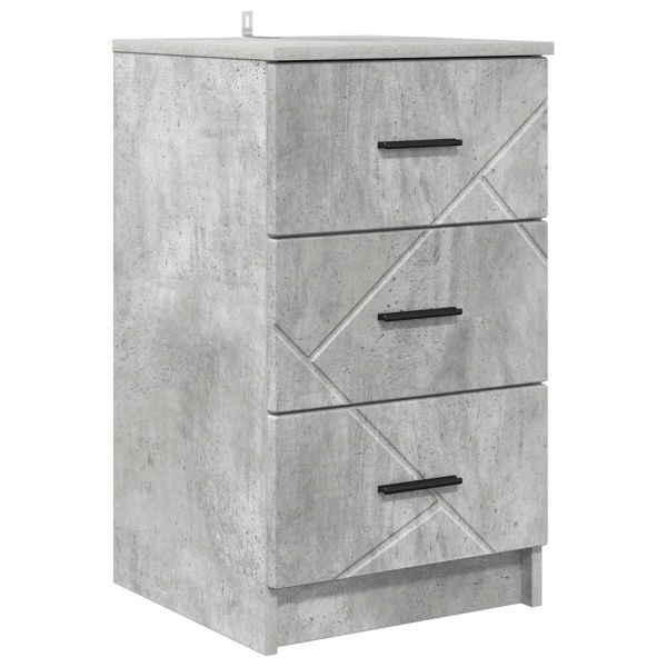 Нощен шкаф Бетонно сиво 38 x 38 x 66 см Инженерно дърво