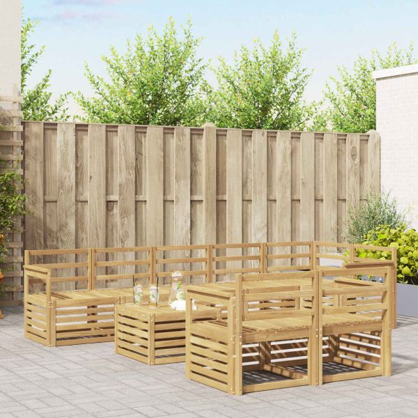 Комплект дивани за открито 9 pcs Бяло 59 x 59 x 37 см