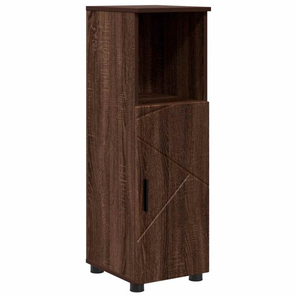 Шкаф за баня Кафяв дъб 30 x 35 x 95 см Инженерно дърво & Метал