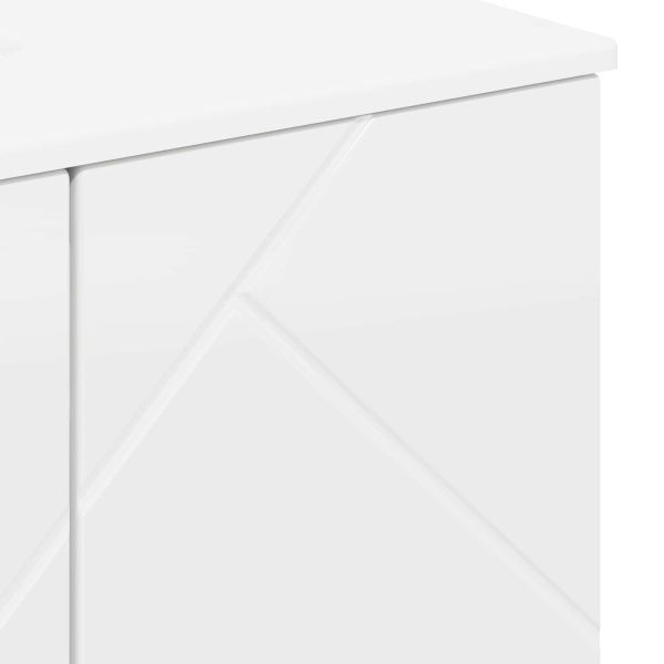 Шкаф за баня със съхранение Лъскаво бяло 61 x 35 x 64 см