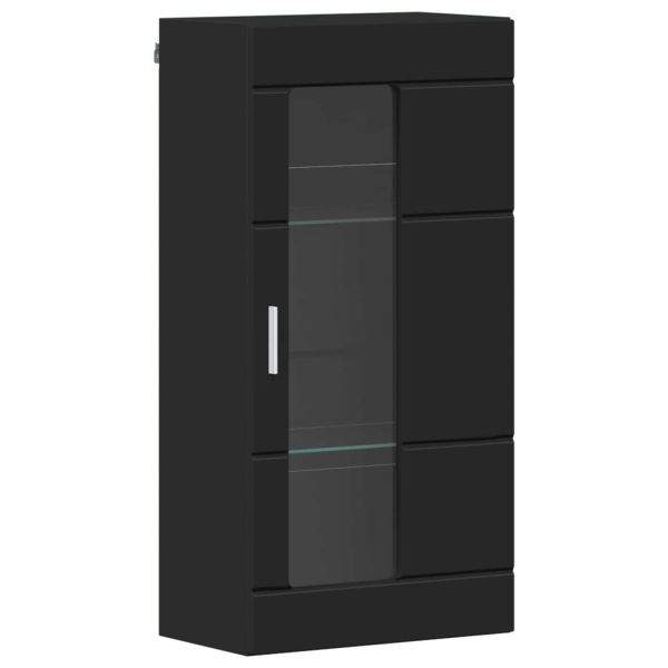 Дървен шкаф Черно 50 x 29 x 100 см Инженерно дърво