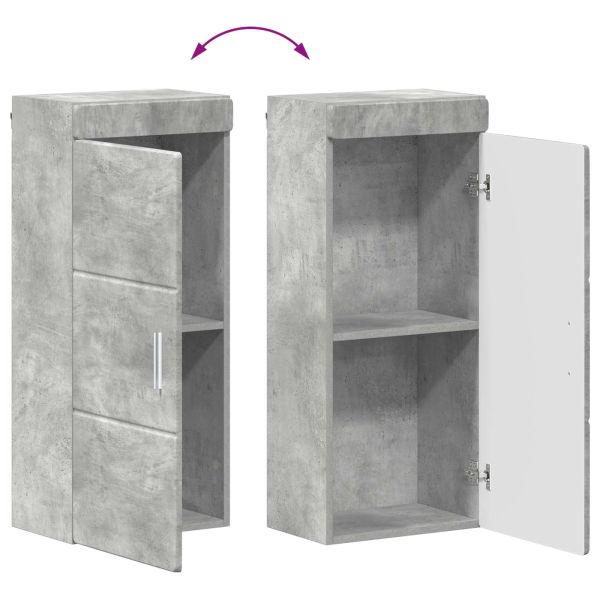 Банен стенен шкаф с рафт TULUM Циментено сиво 37 x 24,5 x 86 см