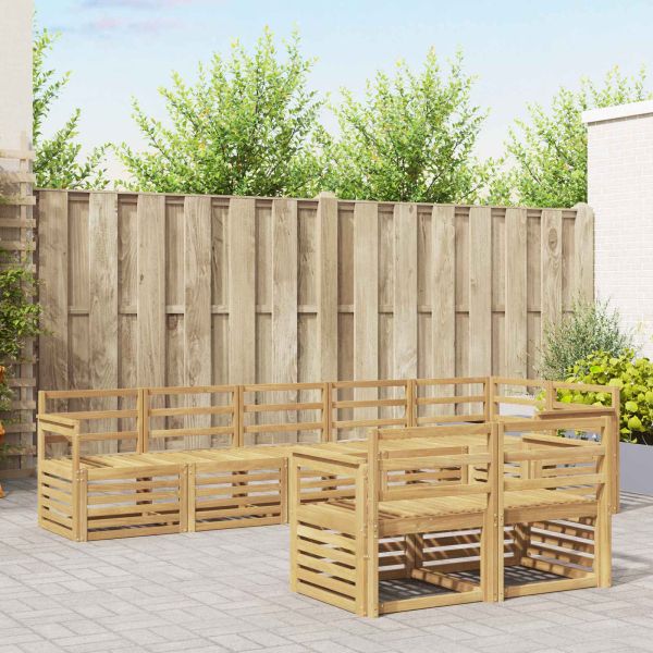Комплект дивани за открито 8 pcs Бяло 306 x 128,5 x 73 см