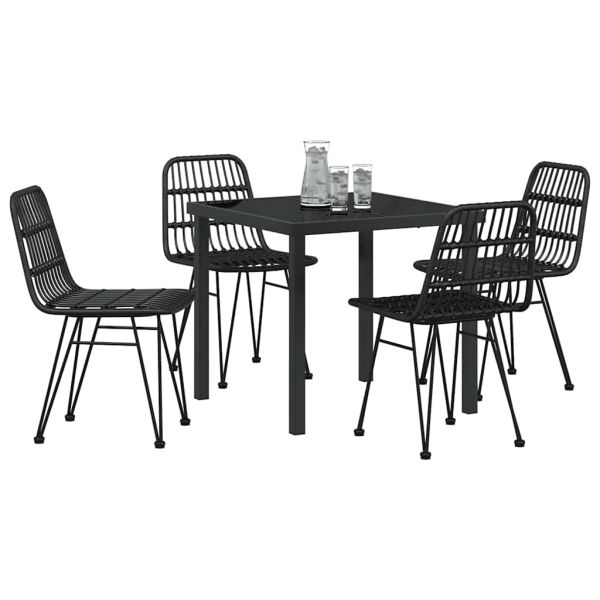 Комплект за хранене в градината 5 pcs Черно