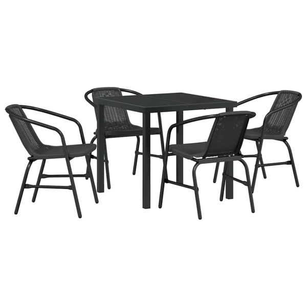 Комплект за хранене в градината 5 pcs Черно