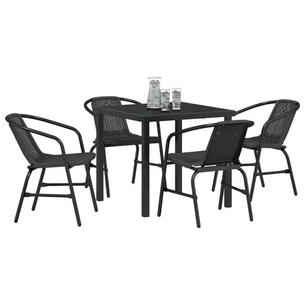 Комплект за хранене в градината 5 pcs Черно