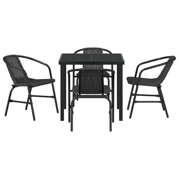 Комплект за хранене в градината 5 pcs Черно