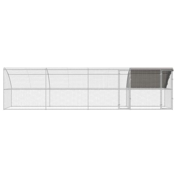 Клетка за пилета 4 pcs Сребрист 800 x 200 x 200 см Стомана и PE