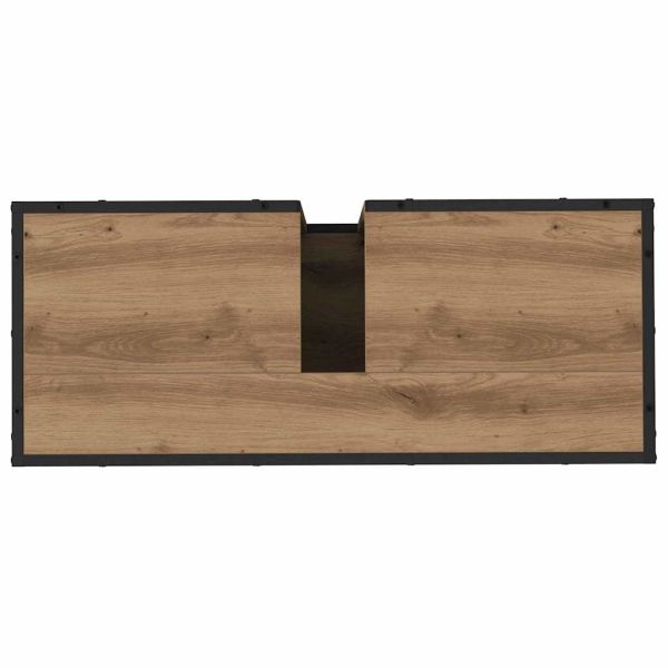 Комплект мебели за баня с рафт 2 pcs Дъб Инженерно дърво
