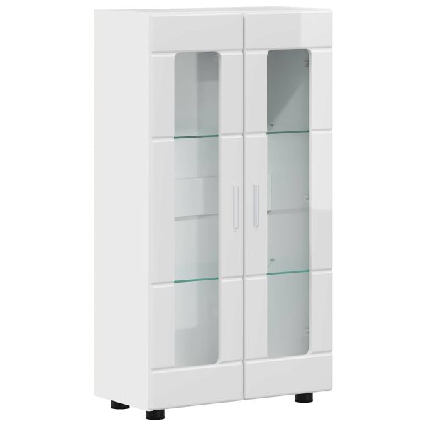 Служебен шкаф с рафт FLORIN Лъскаво бяло 55,5 x 29 x 100 см