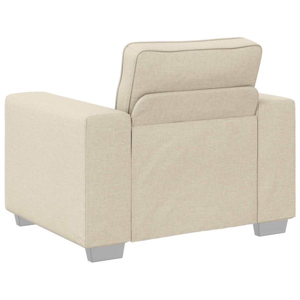 Диван 3 pcs Бежово 219 x 80 x 82 см Ленена смесена тъкан