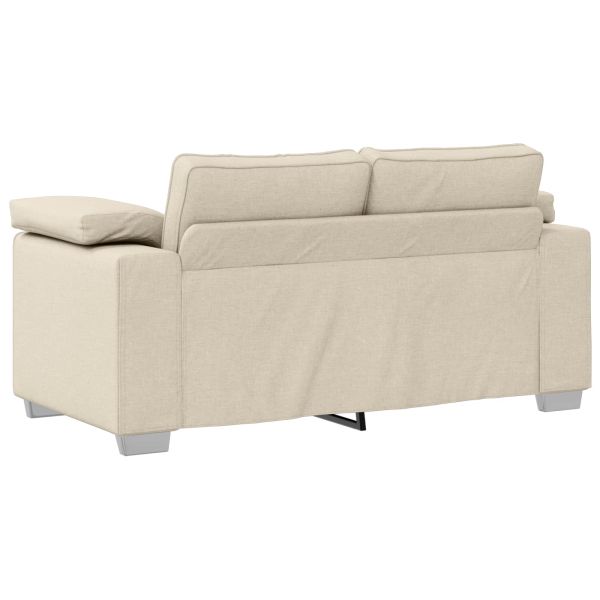 Диван 2 pcs Бежово 219 x 80 x 82 см Ленена смесена тъкан