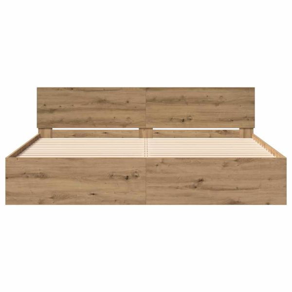 Рамка за легло с таблото Дъб 203 x 185 x 70 см Инженерно дърво