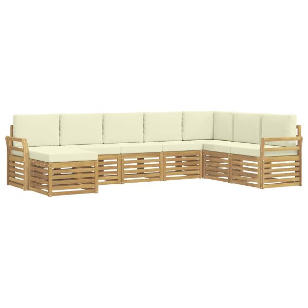 Комплект дивани за открито 8 pcs Бяло и кремаво