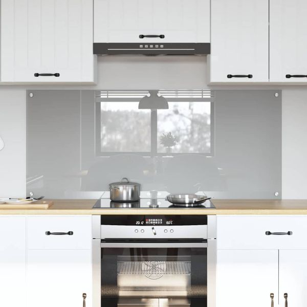 Кухненски гръб 2 pcs Светлосиво 70 x 60 cm закалено стъкло
