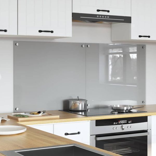 Кухненски гръб 2 pcs Светлосиво 70 x 60 cm закалено стъкло