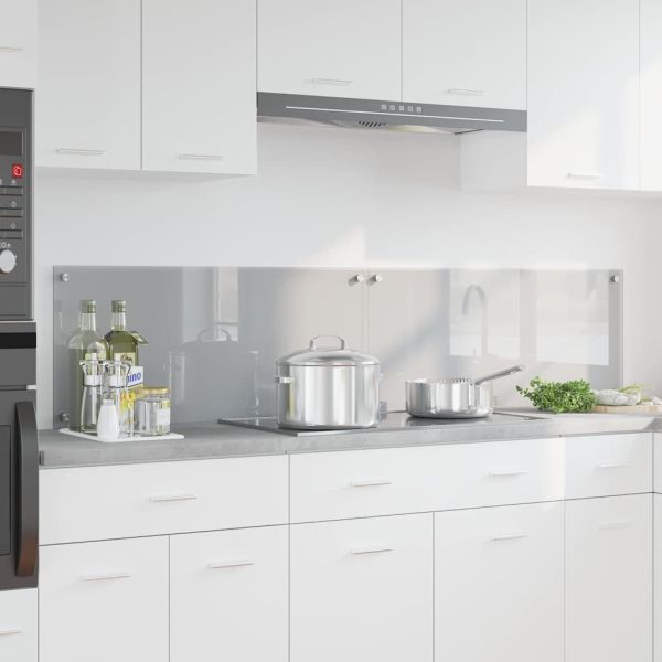 Кухненски гръб 2 pcs Светлосиво 90 x 40 cm закалено стъкло