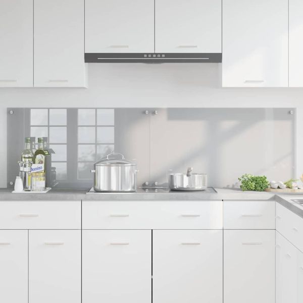 Кухненски гръб 2 pcs Светлосиво 90 x 50 cm закалено стъкло