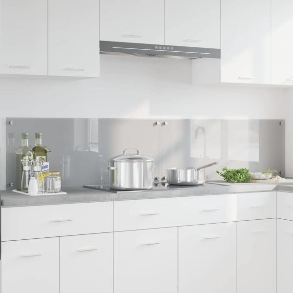 Кухненски гръб 2 pcs Светлосиво 100 x 40 cm закалено стъкло