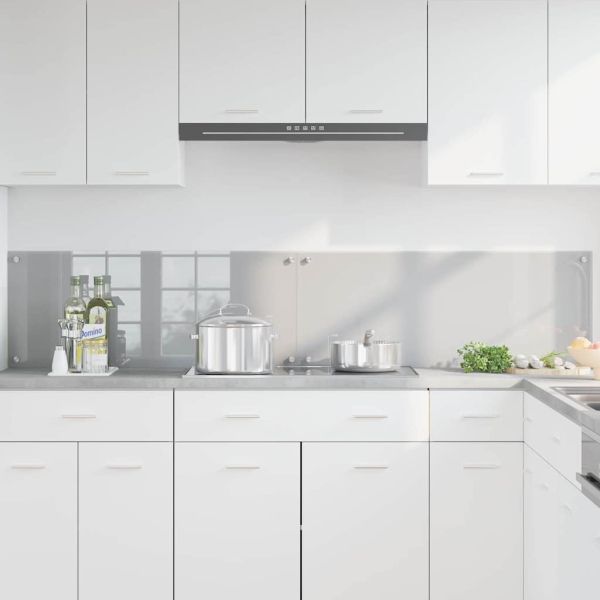Кухненски гръб 2 pcs Светлосиво 100 x 40 cm закалено стъкло