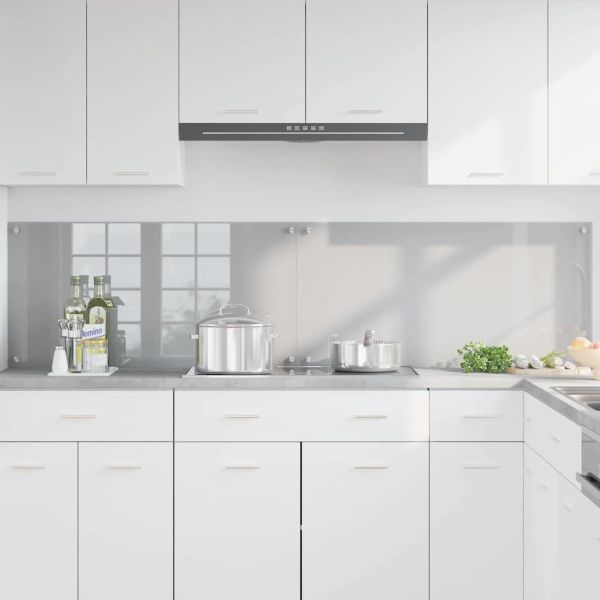 Кухненски гръб 2 pcs Светлосиво 100 x 50 cm закалено стъкло