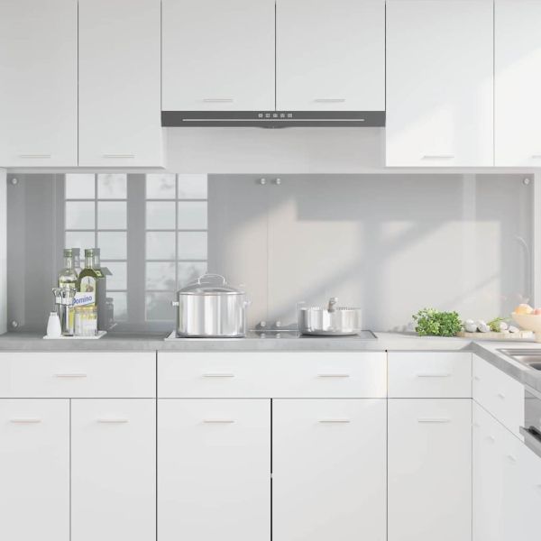 Кухненски гръб 2 pcs Светлосиво 100 x 60 cm закалено стъкло