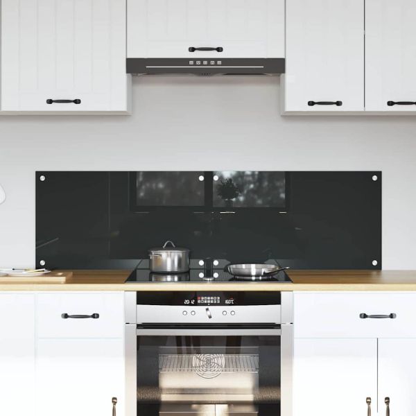 Кухненски гръб 2 pcs Тъмен сив 70 x 40 cm закалено стъкло