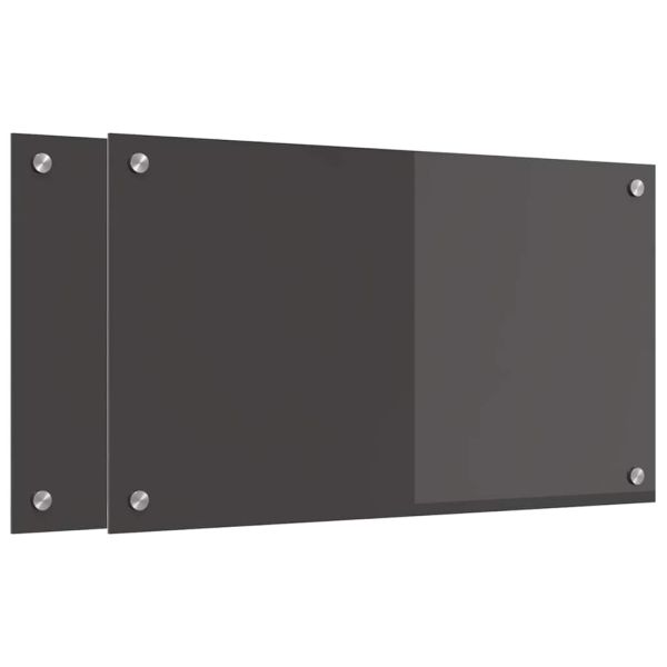 Кухненски гръб 2 pcs Тъмен сив 70 x 40 cm закалено стъкло