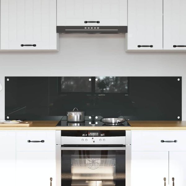 Кухненски гръб 2 pcs Тъмен сив 80 x 40 cm закалено стъкло