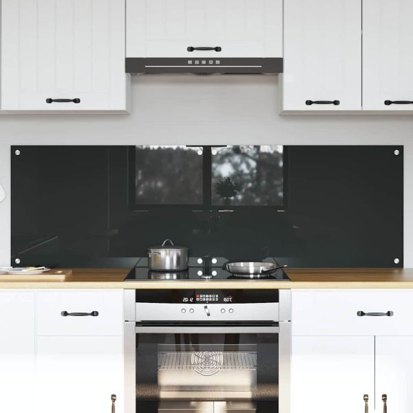 Кухненски гръб 2 pcs Тъмен сив 80 x 50 cm закалено стъкло