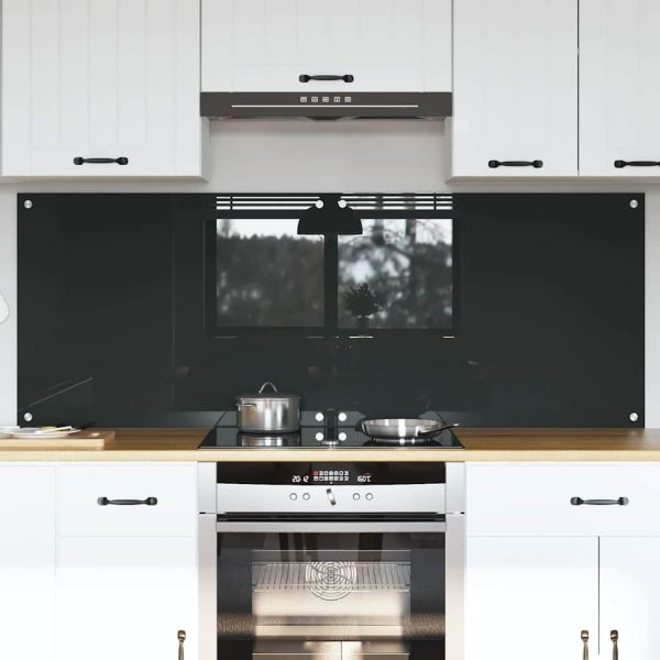 Кухненски гръб 2 pcs Тъмен сив 80 x 60 cm закалено стъкло