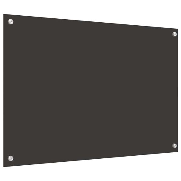 Кухненски гръб 2 pcs Тъмен сив 90 x 60 cm закалено стъкло