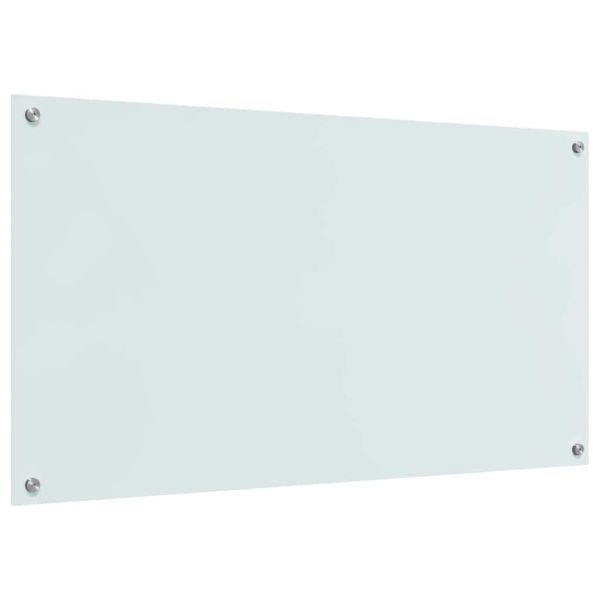 Кухненски гръб 2 pcs Бяло 110 x 60 cm закалено стъкло