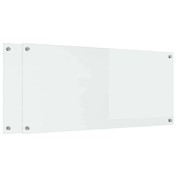Кухненски гръб 2 pcs Прозрачен 110 x 50 cm закалено стъкло