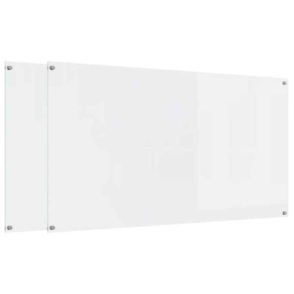 Кухненски гръб 2 pcs Прозрачен 110 x 60 cm закалено стъкло