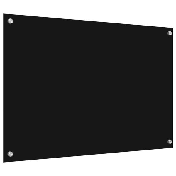Кухненски гръб 2 pcs Черно 90 x 60 cm закалено стъкло