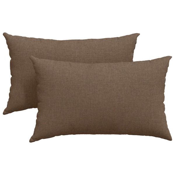 Диван възглавници 2 pcs Кафяво 50 x 30 cm текстил