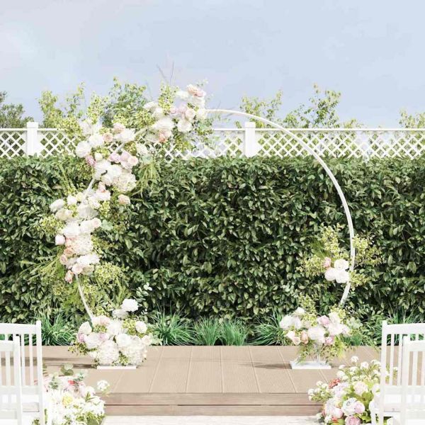 Сватбена арка Бяло 220 x 45 x 200 см Стомана